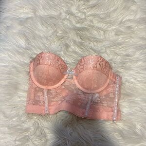 Light pink strapless corset